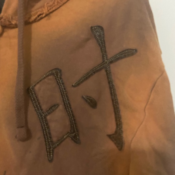 Vintage Maschera Graphic Samurai Orange Hoodie - Picture 4 of 6